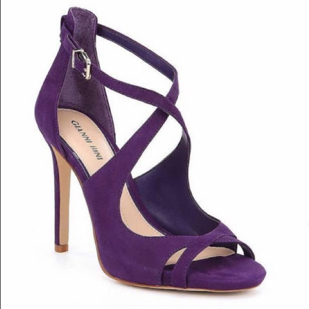 NEW Gianni Bini Purple Laydie Tumble Leather Heel